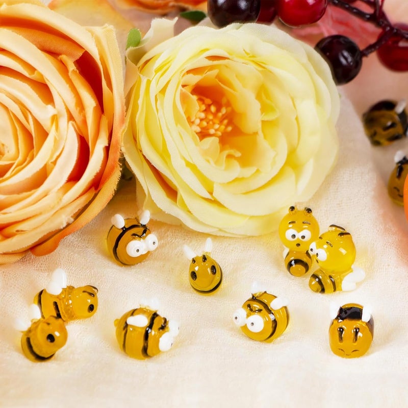 FEXIA 30pcs Mini Resin Bees Tiny Figures Glow in The Dark Tiny Craft Bees for Aquariums Dollhouses Garden Landscape Birthday Party Table Decoration - Image 4